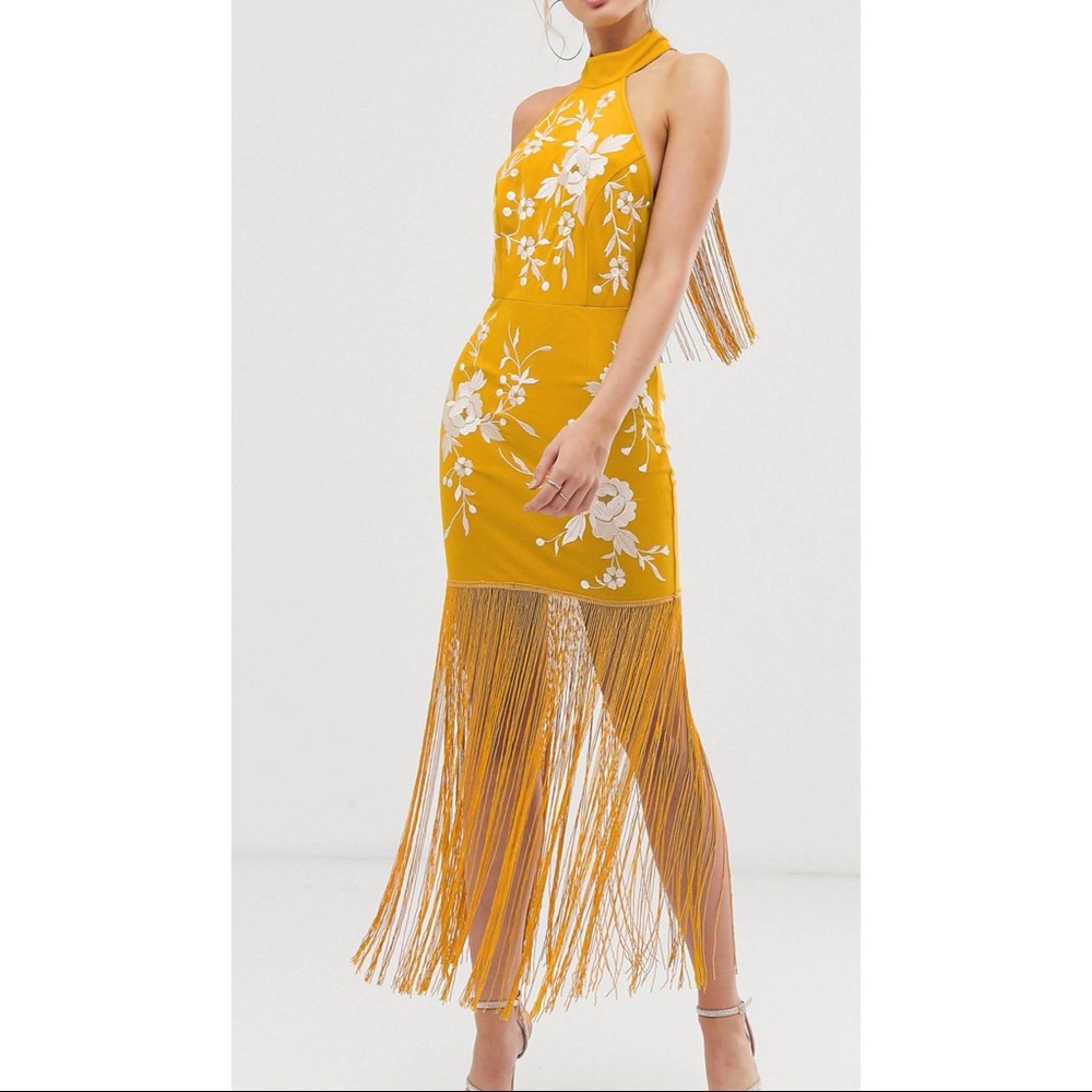 NWT ASOS Fringe Halter Minidress